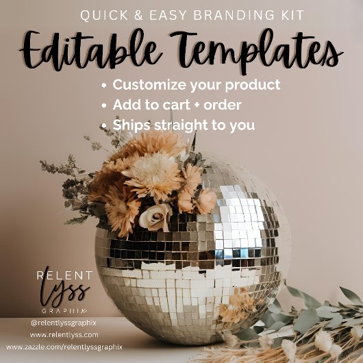 Disco Ball | Boho Florals | Dankeskarte