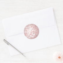 Disco Ball Champagner Rosa Klassischer Rundsticker