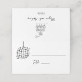 DIsco Ball Champagner Turm Hochzeit Platzkarte (Außenseite Aufgefaltet)