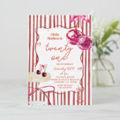 Disco Ball Cherry Cocktail Party Einladung (Stehend Vorderseite)