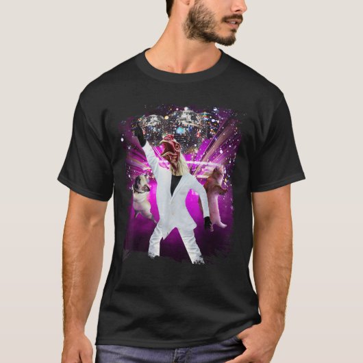 Disco Ball Chicken Dancing Funny T Shirt (Vorderseite)