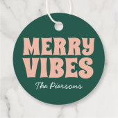 Disco Ball Christmas Merry Vibes Geschenkanhänger (Rückseite)
