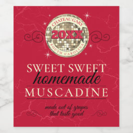 Disco Ball Custom Color hausgemachte Weinberg Weinetikett