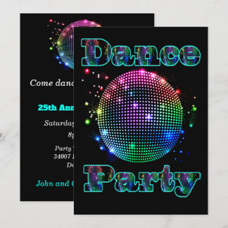 Disco Ball Dance Party Individuelle Einladung