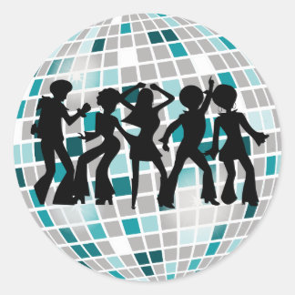 Disco Ball Dancers Geburtstagsparty Stickers