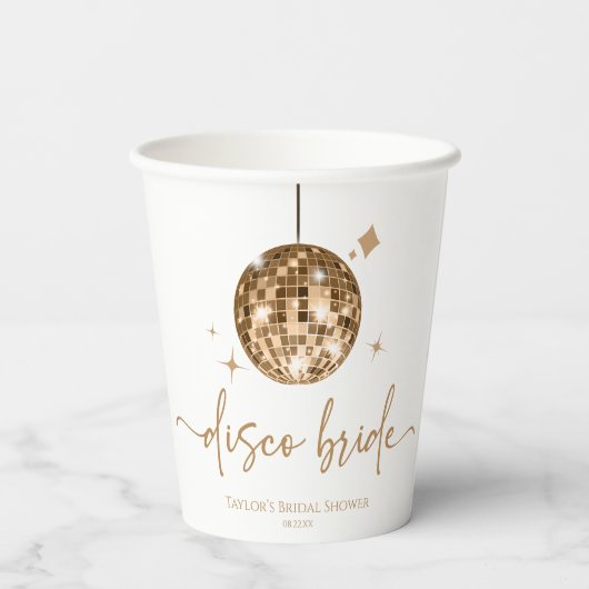 Disco Ball Disco Brautparty Pappbecher (Rückseite)