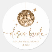 Disco Ball Disco Brautparty Runder Aufkleber (Vorderseite)