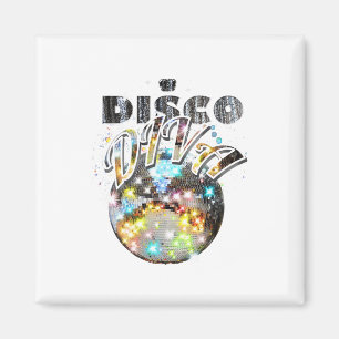 Disco Ball Disco Diva Queen - 70er Retro Vintag Da Magnet