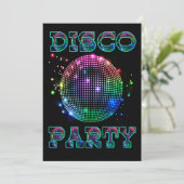 Disco-Ball-Disco-Party-Gewohnheits-Einladung Einladung (Stehend Vorderseite)