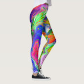 Disco Ball Electric Marble Fluid Art Leggings (Rechts)