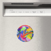 Disco Ball Electric Marble Fluid Art Magnet (In Situ (Geschirrspüler))