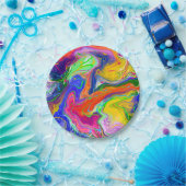 Disco Ball Electric Marble Fluid Art Pappteller (Party)