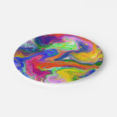 Disco Ball Electric Marble Fluid Art Pappteller (Schrägansicht)