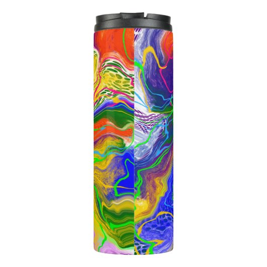 Disco Ball Electric Marble Fluid Art Thermosbecher (Rückseite)