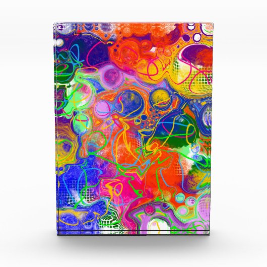 Disco Ball Electricity Fluid Art Fotoblock (Vorderseite)