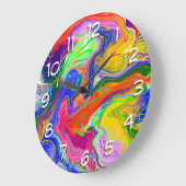 Disco Ball Electricity Fluid Art Große Wanduhr (Winkel)