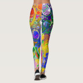 Disco Ball Electricity Fluid Art Leggings (Rückseite)