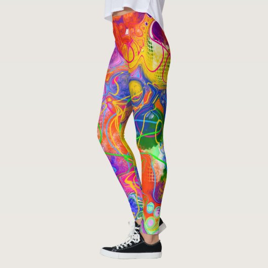 Disco Ball Electricity Fluid Art Leggings (Links)