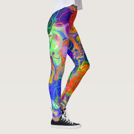 Disco Ball Electricity Fluid Art Leggings (Rechts)