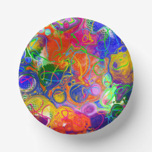 Disco Ball Electricity Fluid Art Pappteller