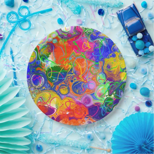 Disco Ball Electricity Fluid Art Pappteller (Party)