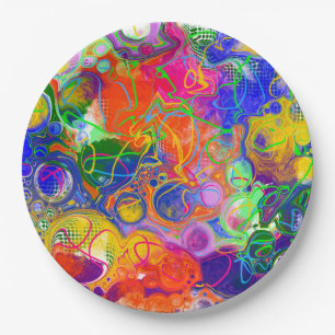 Disco Ball Electricity Fluid Art   Pappteller