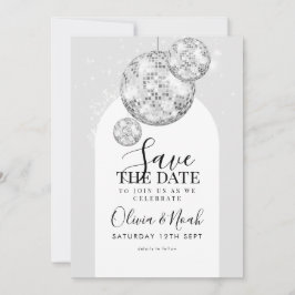 Disco Ball Engagement Party Save The Date