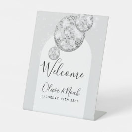 Disco Ball Engagement Party Sockelschild