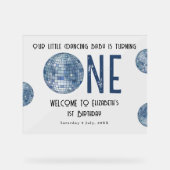 Disco Ball First Year 1st Birthday Party Acrylschild (Vorderseite)