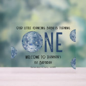 Disco Ball First Year 1st Birthday Party Acrylschild (Neutral)