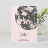 Disco Ball Geburtstag Einladung Ristorante da Vale (Stehend Vorderseite)