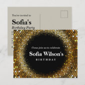 Disco Ball Geburtstag Postkarte Einladung (Vorne/Hinten)