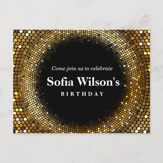 Disco Ball Geburtstag Postkarte Einladung (Vorderseite)