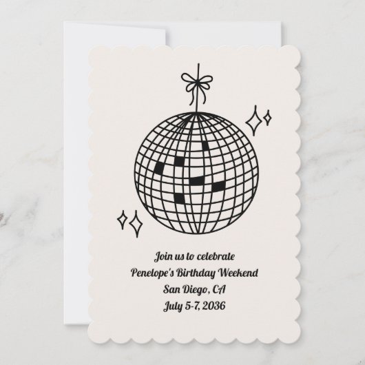 Disco Ball Geburtstagsparty Einladung (Vorderseite)