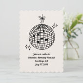 Disco Ball Geburtstagsparty Einladung (Stehend Vorderseite)