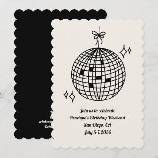 Disco Ball Geburtstagsparty Einladung