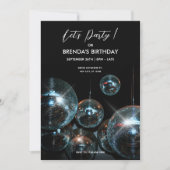 Disco Ball - Geburtstagsparty Einladung (Vorderseite)