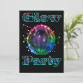 Disco-Ball-Glühen-Party-Gewohnheits-Einladung Einladung (Stehend Vorderseite)