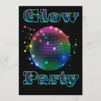 Disco-Ball-Glühen-Party-Gewohnheits-Einladung Einladung