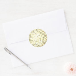 Disco Ball Gold Classic Round Sticker