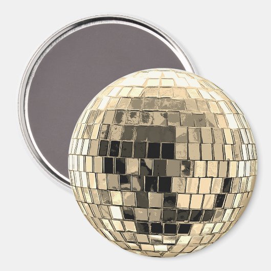 Disco Ball - Gold Magnet (Vorderseite/Rückseite)