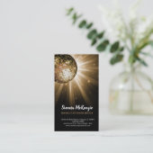 Disco Ball Gold Visitenkarte (Stehend Vorderseite)