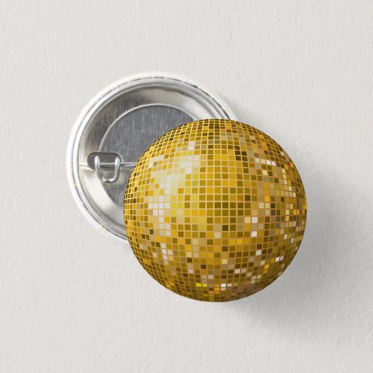 Disco-Ball-Goldknopf Button (Vorne & Hinten)