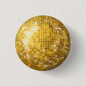 Disco-Ball-Goldknopf Button (Vorderseite)