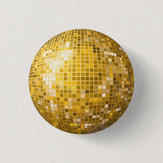 Disco-Ball-Goldknopf Button (Vorderseite)