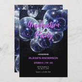 Disco Ball Graduation Party Einladung (Vorne/Hinten)