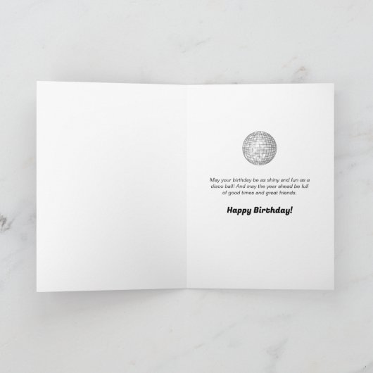 Disco Ball Groovy Geburtstag Gruß Karte (Innenseite)