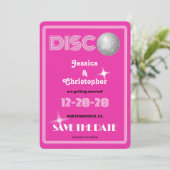 DISCO Ball - Groovy Magenta Save The Date (Stehend Vorderseite)