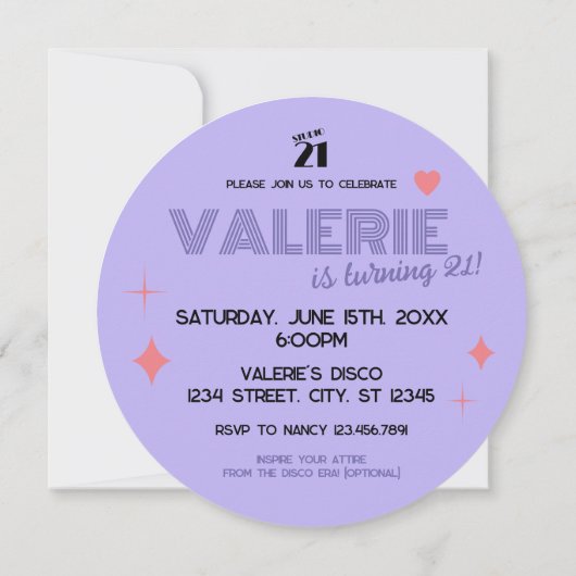 Disco Ball Happy Birthday Einladung (Rückseite)