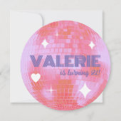 Disco Ball Happy Birthday Einladung (Vorderseite)